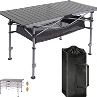 Mesa Plegable de Aleación de Aluminio con Altura Ajustable para Acampar, Pescar, Hacer Picnic y Viajar al Aire Libre