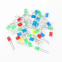 Kit de diodes LED carrées 2X5X7, 100 pièces, 5 couleurs, taille 3 mm, y compris rouge, jaune, bleu, vert, blanc, 12 V max, tension inverse, 1 sac de diodes