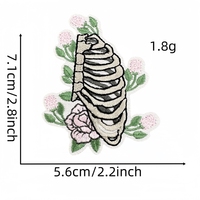 Patch brodé thermocollant en gros, motif crâne fantôme, style punk, applique décorative pour vêtements, sacs, chapeaux