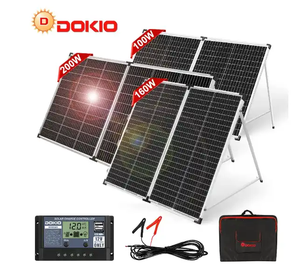 Panneau solaire pliable portable Dokio 18v 100W 160W 200W avec sortie 12v, contrôleur USB, chargeur - Product Image 2
