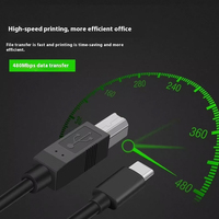 Câble d'imprimante pour téléphone portable USB Type-C en PVC compatible HP Canon Lenovo Samsung Brother Epson pour appareil photo, montre intelligente, ordinateur