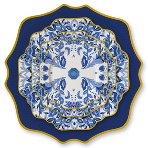 Bone China Animal Pattern High Grade Wedding Charger Plate <b>Sets</b> Ceramic Dinnerware Blue and <b>White</b> Porcelain - Product Image 3