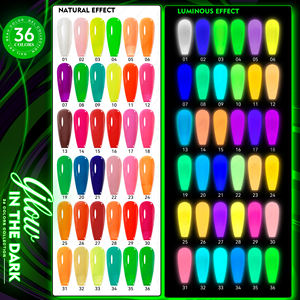 Beau Color Factory Colección de 36 colores Esmalte de uñas de <span class=keywords><strong>gel</strong></span> que brilla en la oscuridad <span class=keywords><strong>Efecto</strong></span> luminoso Esmalte de <span class=keywords><strong>gel</strong></span> TPO Free Hema Free OEM ODM - Product Image 4
