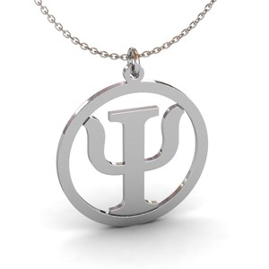 Collana con nome personalizzato in acciaio inossidabile 316l alla moda con simbolo Psi collana con lettera greca Psi collana con gioielli Sorority donna uomo - Product Image 2