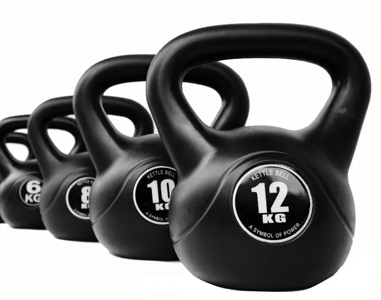 Vendita calda su misura in cemento nero Kettlebells attrezzatura sportiva da tenere fatta di materiali ecologici pesi liberi