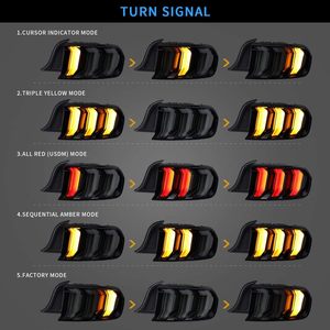 ไฟท้าย <span class=keywords><strong>VLAND</strong></span> สำหรับรถมัสแตง ปี 2015-2020 แบบ LED พร้อมไฟเลี้ยว DC Sequential สีเหลืองอำพัน+แดง (5 โหมดไฟ)  แบบใส 12V - Product Image 2