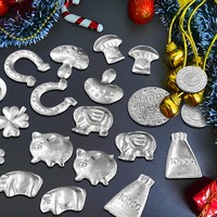 Traditionelle Silber-Bismut-Münze zum Silvester-Sammlerstück, 3g, galvanisiert, Feiertagssouvenir für Gebetsfeste, Zhejiang
