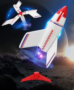 2022热卖儿童户外玩具飞碟无人机机动空中火箭泡沫玩具电动火箭发射器