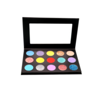 Hochwertige 15-Farben-Werks-Lidschatten-Palette Pigmentierte matte wasserdichte, langlebige Make-up-Palette mit Puder schimmer
