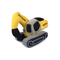 Peluche brodée en forme de voiture de police créative personnalisée peluches de bus et d'excavateur de grue de dessin animé mignon remplies de coton PP