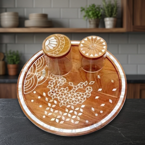 MOP inlay natural wood serving Box chocolate serving Box with acrylic and wooden lid chocolate jars - Product Image 2