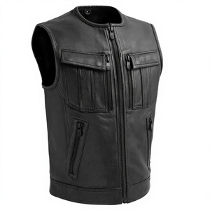 Chaleco Clásico de Cuero para Hombre, Estilo Motero, Transpirable, Invierno, Estilo Urbano, 100% Suave y Cómodo - Product Image 1