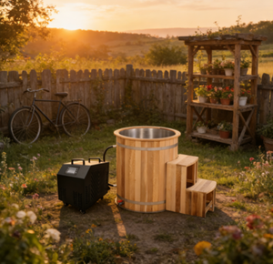 Venta al por Mayor de Bañera Redonda Individual de Cedro Rojo con Enfriador Wifi de 1HP - Product Image 6