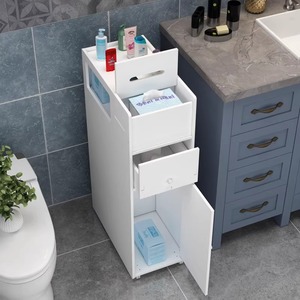 Ou Shu Mei Bathroom <b>Storage</b> Rack 3 Tier Freestanding Toilet Side Cabinet With Tissue Holder For Small Space Organization - Product Image 3