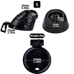 Jaula de Castidad de Resina Negra con Forma de Pene Simulado, Jaula de Restricción Masculina con Orificio para Orinar, Jaula de Castidad Masculina, Juguete Sexual al por Mayor - Product Image 5