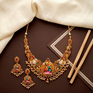 Gold Plated <b>Bridal</b> Set Choker Necklace <b>Drop</b> <b>Earrings</b> Tikka Ethnic Zircon Trendy Wedding Engagement Anniversary Latest High - Product Image 1