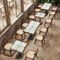 Ensemble de tables et chaises de restaurant commercial moderne, en bois, pour café, bistrot, hôtel, meubles de restaurant, tables et chaises en gros