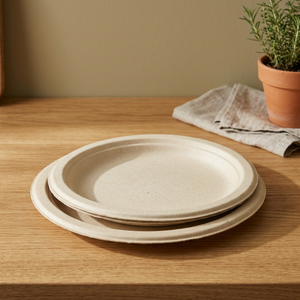 Assiettes en papier de qualité alimentaire jetables, écologiques, durables, résistantes à l'huile, vaisselle pour l'hôtellerie, l'épicerie, les bonbons - Product Image 3