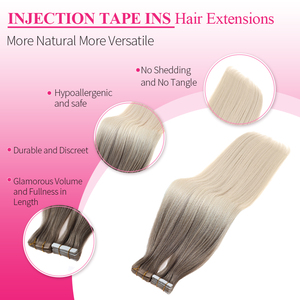 Cinta de inyección Ins Extensiones de cabello virgen humano con cutícula completa intacta Suave y recto Doble dibujado SIN enredos SIN cabello <span class=keywords><strong>malo</strong></span> - Product Image 3
