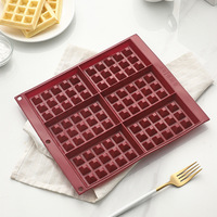 Moule à gaufres en silicone écologique résistant à la chaleur à 6 cavités, outils de pâtisserie DIY, gâteaux, biscuits, chocolat, antiadhésif, démoulage facile, manuel