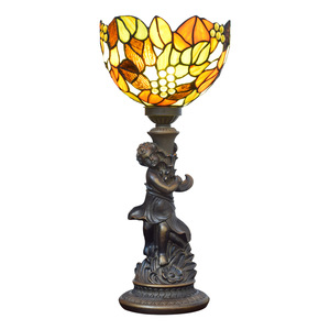 Lámpara de cristal de colores para niño pequeño europeo Vintage hoja de arce cúpula de granja E26 habitación <span class=keywords><strong>restaurante</strong></span> Bar decoración de escritorio dormitorio cabecera - Product Image 5
