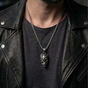 Yunnique – collier avec pendentif en forme de crâne de serpent en acier inoxydable pour hommes, bijoux de Style Hip Hop - Product Image 3