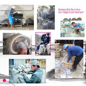 Panchina da Parco a Forma di Z in Granito Grigio Chiaro Naturale, <span class=keywords><strong>Arredo</strong></span> Moderno per Giardini all'Aperto - Product Image 5