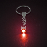 Cheap Wholesale Colorful Change Lights LED Crystal Keychain Custom 3D Laser Logo Led Flashlight Keychain