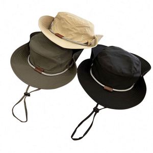 Sombrero de Pesca con Cordón, Diseño de Fábrica, Protección Solar, Impermeable, Transpirable, para Senderismo al Aire Libre, con Logotipo Bordado - Product Image 1