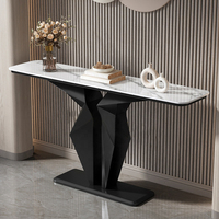 Meubles de salon, entrée, console en métal nordique moderne, table de console de luxe en marbre doré pour le couloir