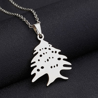 Liban Carte Cèdre Arbre Drapeau Pendentif Collier Acier Inoxydable Or/Acier Couleur Hommes Femmes Bijoux Ethniques Cadeaux