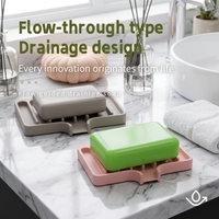 Porte-savon en silicone auto-drainant à rainures verticales avec bec de drainage pour salle de bain et cuisine