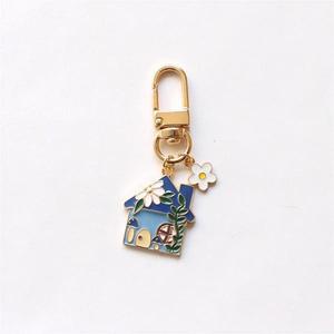 Vintage Pastoral Fresh Garden Style Flores Villa Cottage View Metal Colgante Bolsa Colgante Adorno Esmalte Aleación Colgante Llavero - Product Image 6
