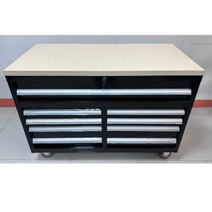 Rolling Tool Set Storage Chest Cabinet 9-Drawers with Wheels Stainless Steel for Tool Storage