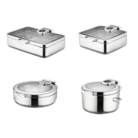 Ensemble de chauffe-plats de luxe en acier inoxydable SUS 304, réchaud hydraulique, cuisinière à induction alimentaire avec plaque chauffante pour la restauration
