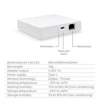 SIXWGH Matter Over Thread Gateway, Aplicación Tuay Smart Life, Programable, Largo Alcance, Control del Hogar Inteligente, IOT, Zigbee, Gateway Cableado