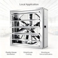 Ventilateur mural électrique à roulement à billes en fonte pour élevages avicoles et porcins, personnalisable OEM/ODM