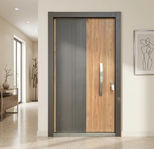 Porta d'Ingresso per Villa in Legno Bicolore con Rete in Acciaio Inox e Garanzia di 3 Anni - Product Image 4