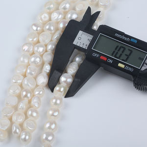 คุณภาพสูง10-11มม. ไข่มุกไข่มุกบาร็อคสีขาวไข่มุกน้ำจืดสำหรับทำเครื่องหมายเครื่องประดับ18ซม. - Product Image 6