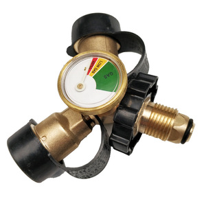 Adaptateur de gaz propane pour camping-car, type Y, Pol vers Qcc1, avec jauge, pour utilisation en camping-car, en acier doré - Product Image 2