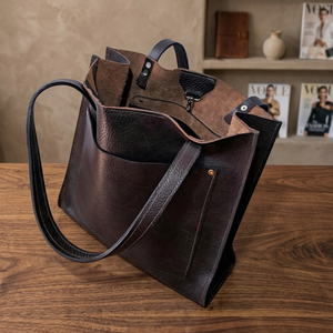 Sac à main en cuir véritable pour femmes, artisanat, fermeture éclair, doux, léger, durable, tendance, écologique, imperméable, double sangle - Product Image 3