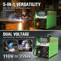 Soldadora Multiproceso 6 en 1 CT-520 200A, Doble Voltaje 110V/220V, MIG TIG MMA, Cortadora de Plasma, Soldadura sin Gas con Hilo Flux Core