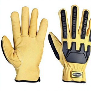 Gants de travail résistants aux chocs, designs personnalisés / Gants de sécurité pour mécaniciens, résistants à l'huile, respirants, toutes saisons, dos en cuir synthétique - Product Image 1