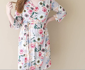 Vente en gros de peignoir <span class=keywords><strong>d</strong></span>'<span class=keywords><strong>allaitement</strong></span> en satin <span class=keywords><strong>pour</strong></span> femmes, longueur genou, viscose, bambou, doux, vêtements de <span class=keywords><strong>maternité</strong></span> - Product Image 5