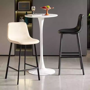 Leicht Luxuriöse Industrielle Barhocker mit PU-Leder Gepolsterter Rückenlehne und Metallbeinen für Zuhause, Esszimmer, Wohnzimmer, Restaurant und Bar - Product Image 4
