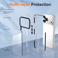 Étui de protection transparent bicolore antichoc à quatre coins compatible avec iPhone 18 Pro Max et iPhone 17 Pro Max