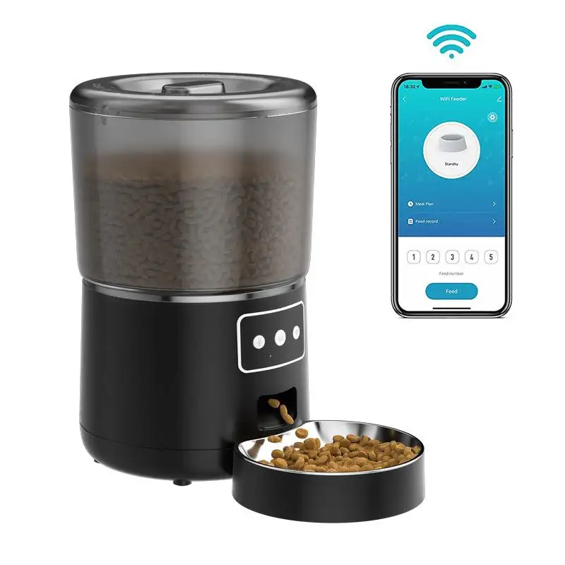 Alimentador de ração cronometrado para gatos e cães WiFi Phone App Control 4L Eco Friendly Automatic Pet Feeder tazones y alimentadores de mas