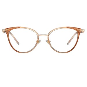 86020 Monturas de Gafas Redondas Anti-Luz Azul para Mujer con Diseño de Diamantes de Imitación, Montura Completa, Lentes AC, Forma Ovalada - Product Image 3