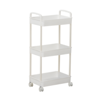 Chariot de rangement multifonctionnel en plastique PP pour espaces étroits, durable et au design moderne et épuré