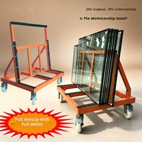 Chariot de transport télescopique pliable pour verre, chariot de manutention robuste pour panneaux de verre